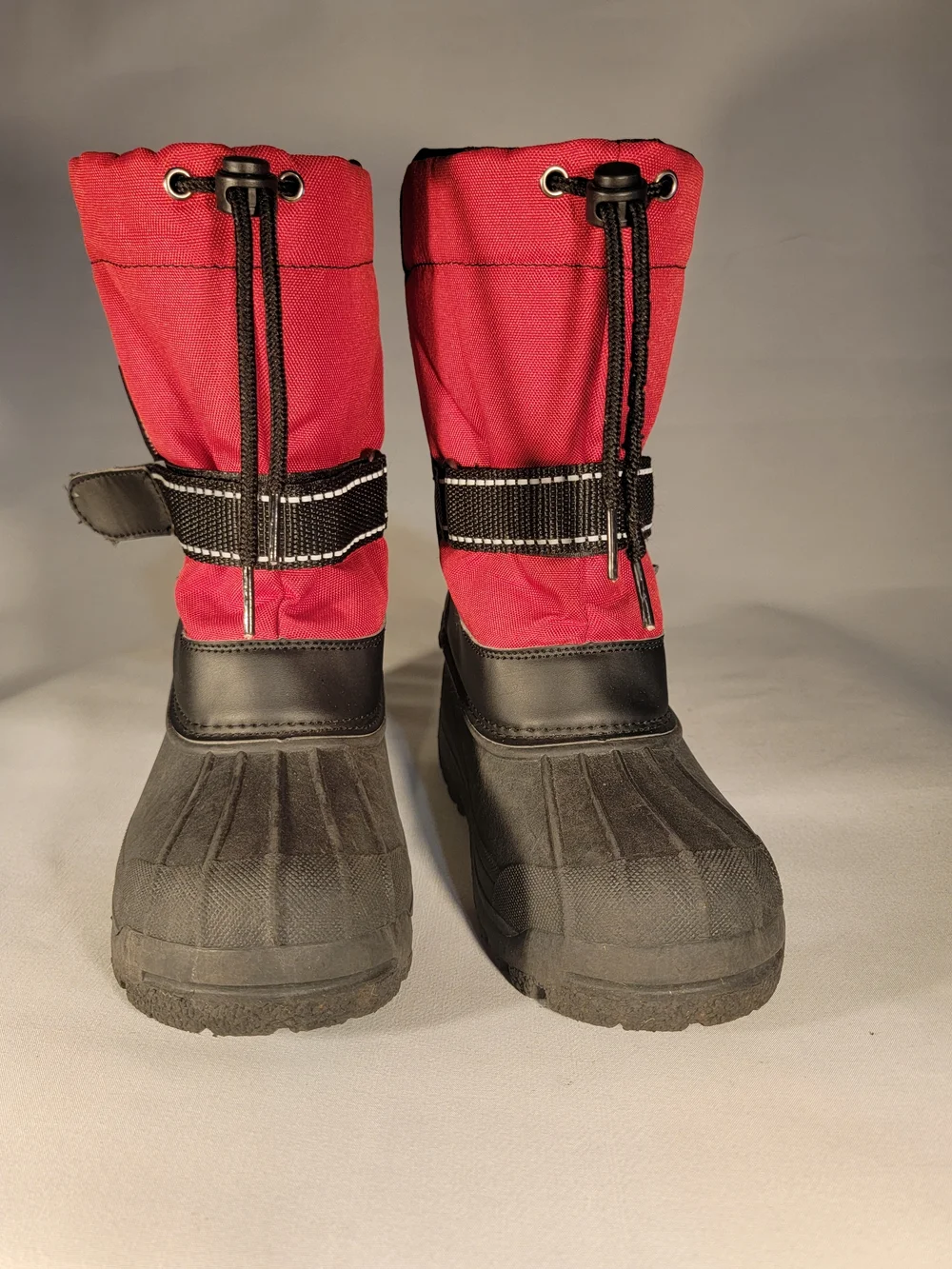 Kids Waterproof Red Snow Boots with Secure Strap Size 6